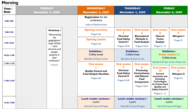 conference schedule