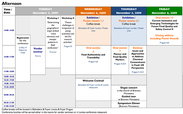 conference schedule